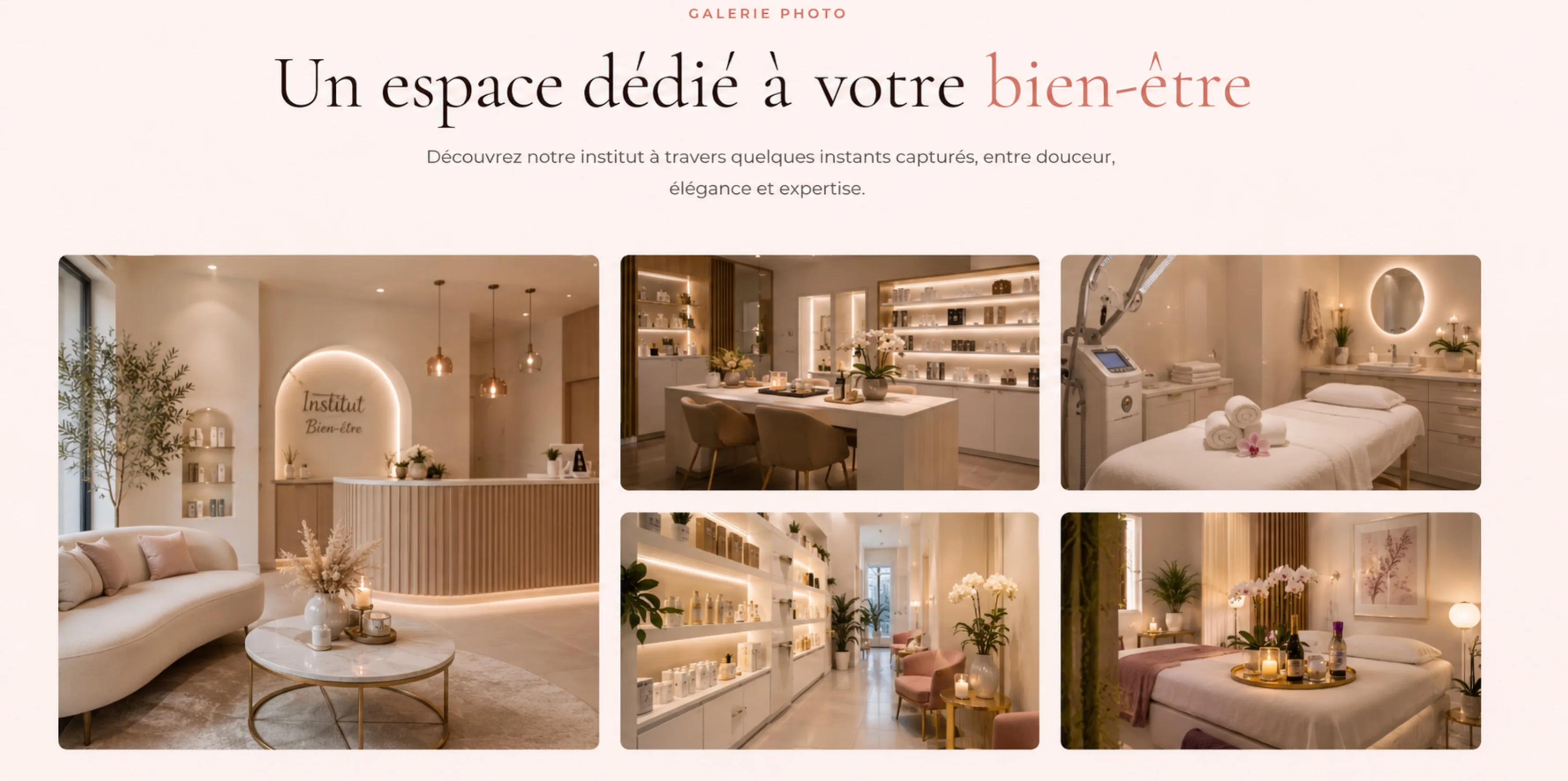 Galerie photo Maison Rose présentant l'espace dédié au bien-être.